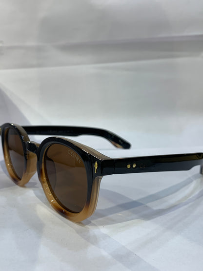 LEC Black brown Frame Brown Shade Premium Quality Unisex Sunglass ZS98140 52 16 141