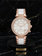 CIM MIC Copper White Chain White Dial Studd Ladies Ceramic  Watch 991020