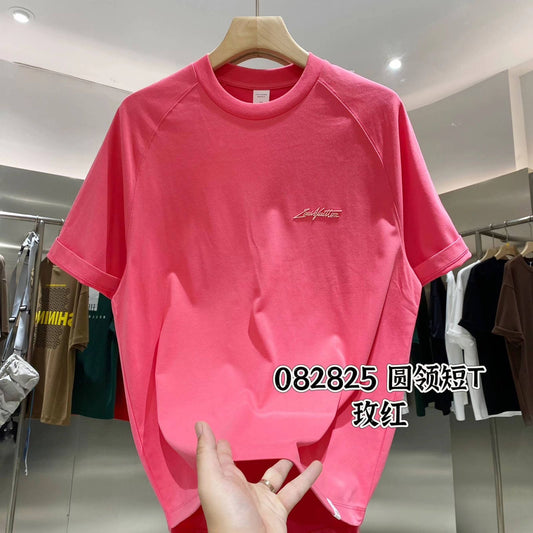 UOL Pink Colour With VL Print Premium Quality Drop Shoulder Tshirt 082825