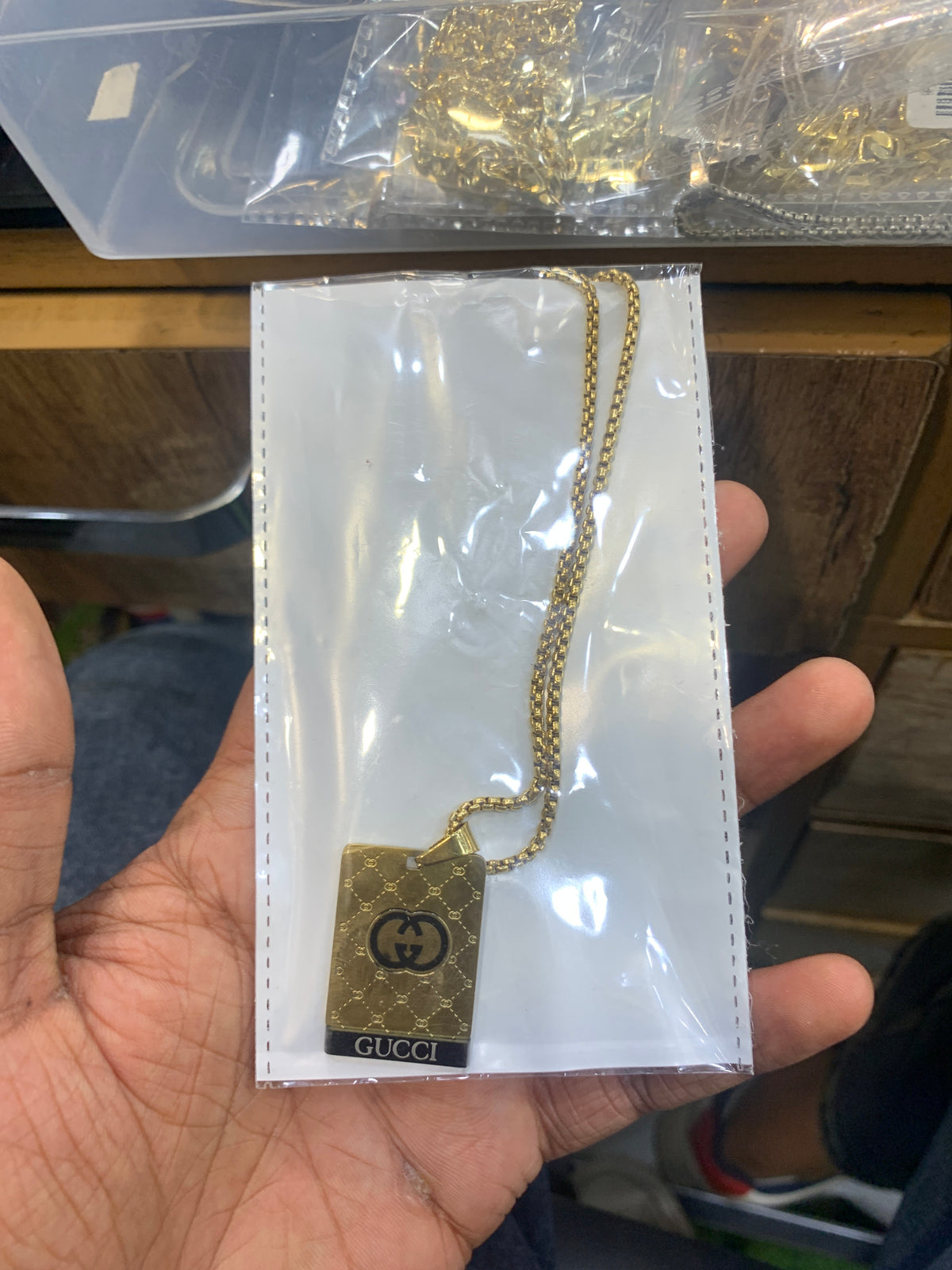 CUG Stainless Steel Gold Chain Premium Quality Imported Unisex Neck Pendent 22590