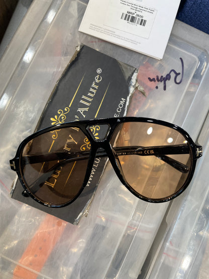 MOT Black Frame Peach Shade Unisex Sunglass ZS98217 C7 60 17 143