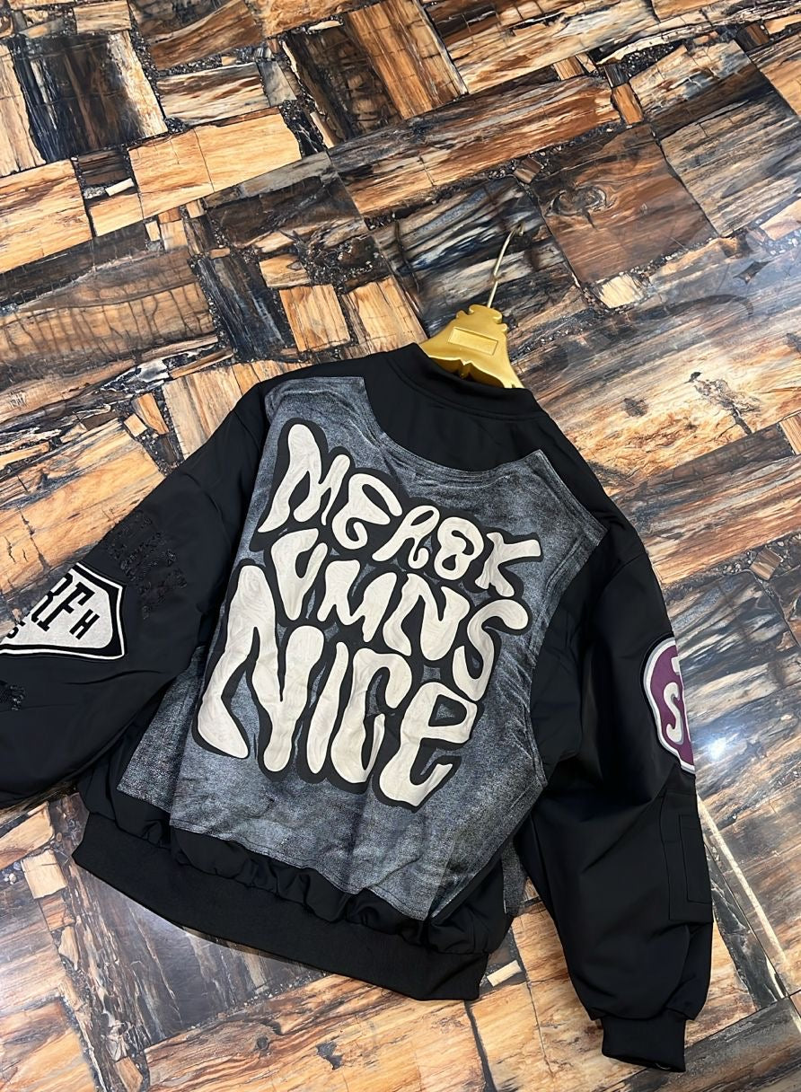 EASEL Black Grey Colour With Back Print Premium Quality Zipper Jacket 199301