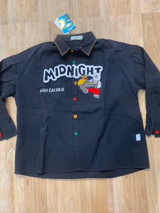 Maxsoul Shirt Black Colour Embroidered Dog Print H2387