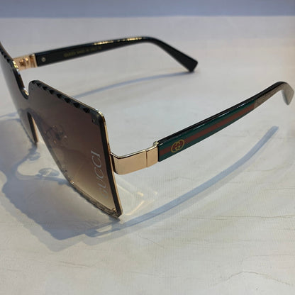 CUG GG Print Golden Frame Brown Shade Sunglasses TJ72221 61 13-142