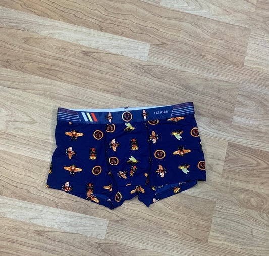 Fashion  Navy Blue Multiple Colour Bee Printed Men’s Underwear 64105