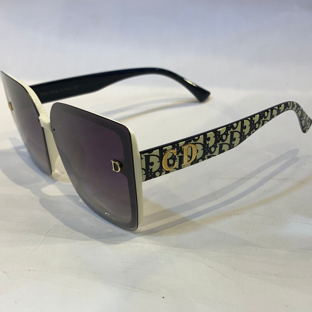 OID White Printed Frame Purple Shade Sunglass 2612 C3 58 16-147