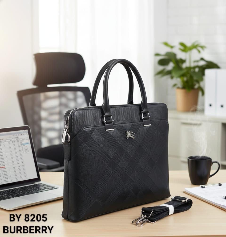 Rub Black Colour Silver Logo Multi Zip Laptop Bag BY8205-5#