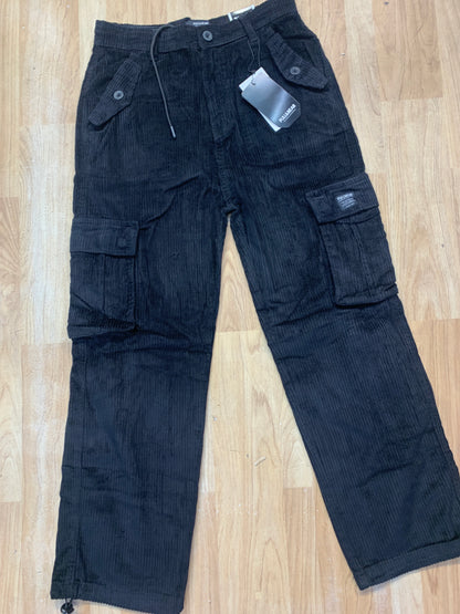 PULL&BEAR Cargo Coterie’s Fabric Black  Colour Four Pocket Straight Fit H9035