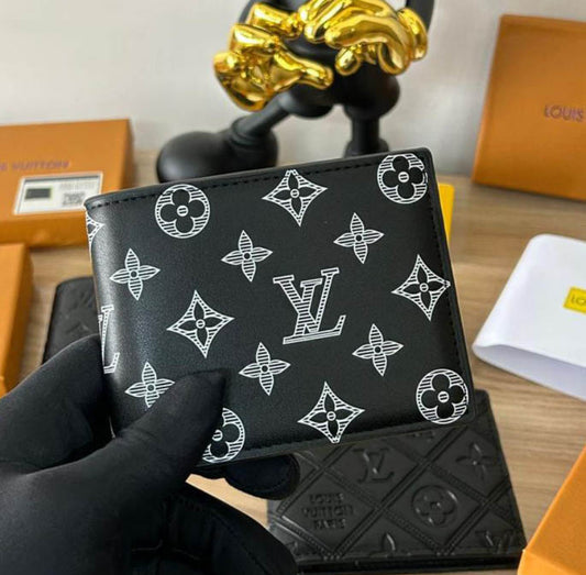 UOL LOU Black colour White Old Flower Imported Men’s Wallet 989559