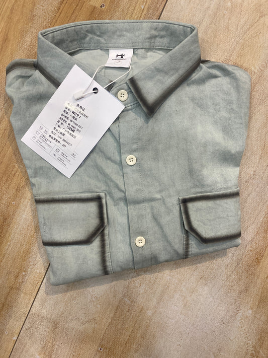 Vogue Design Green  Shirt Half Sleeve Drop Shoulder W891