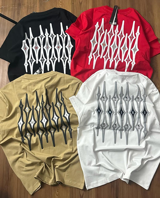 IMA Red Colour With Back Print Premium Quality Drop Shoulder Tshirt 95227