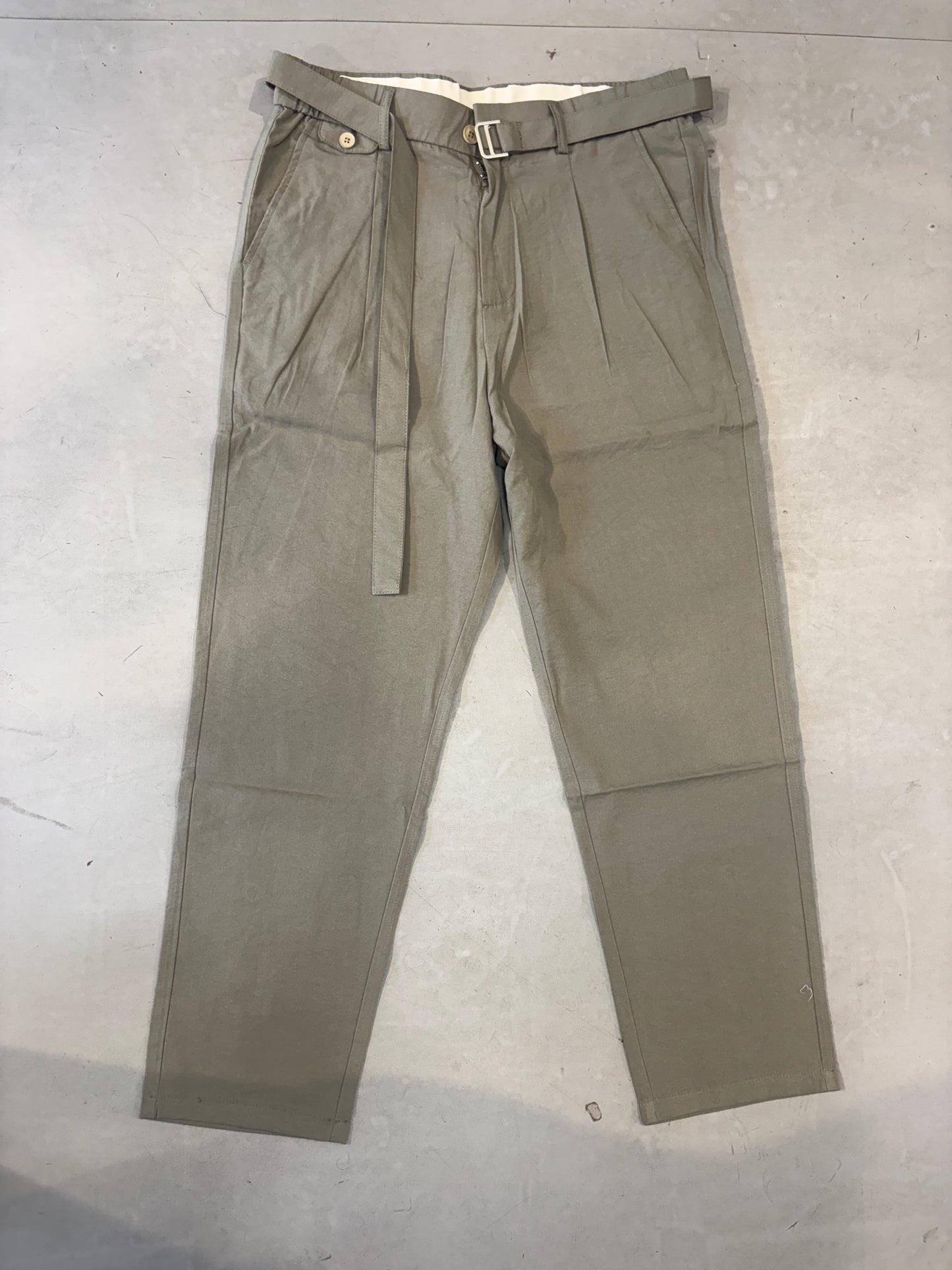 J.JN Greyish Green Korean Straight Fit Unisex Pants J-818