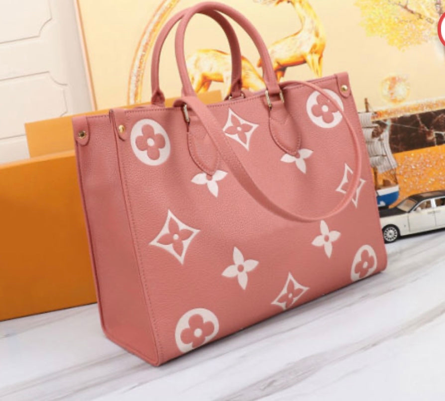 Uol Multi Color Monogram Print premium Quality Lather Ladies Tote Bag 45321