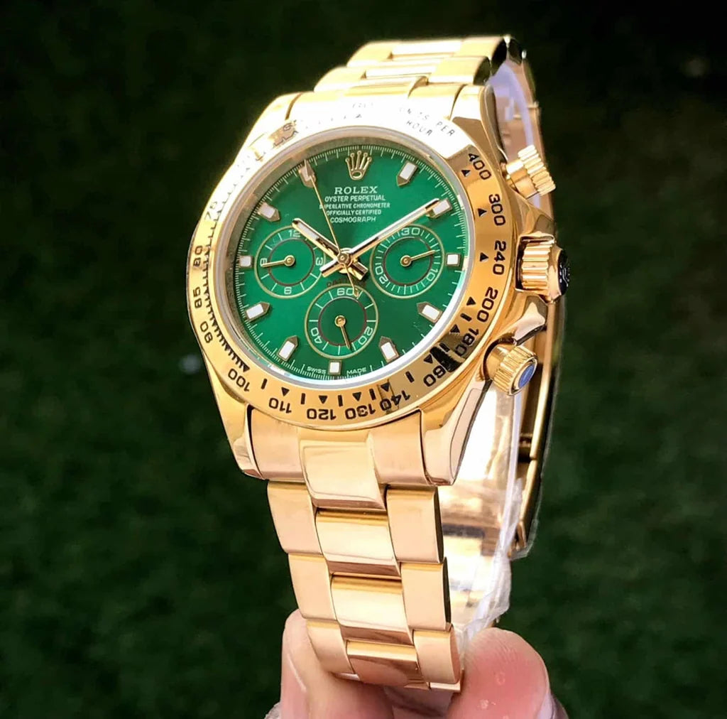 LOR ROL Golden Chain Green Dial Japanese Automatic Premium Men’s Watch 991450