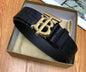 RUB BUR Golden Buckle Black Strap Premium Quality Imported Unisex Belt 611