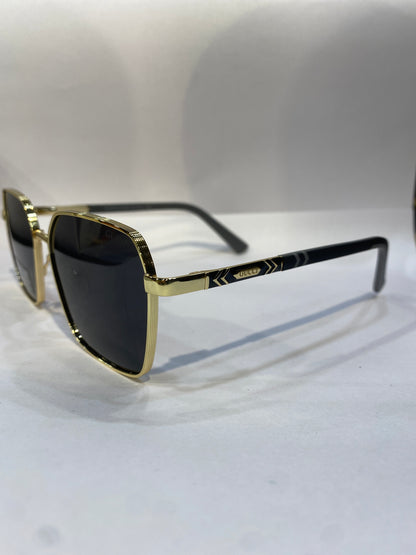 CUG Golden Frame Black Grey stick Black Shade Unisex Sunglasse  CF58439 54 16 145 C2