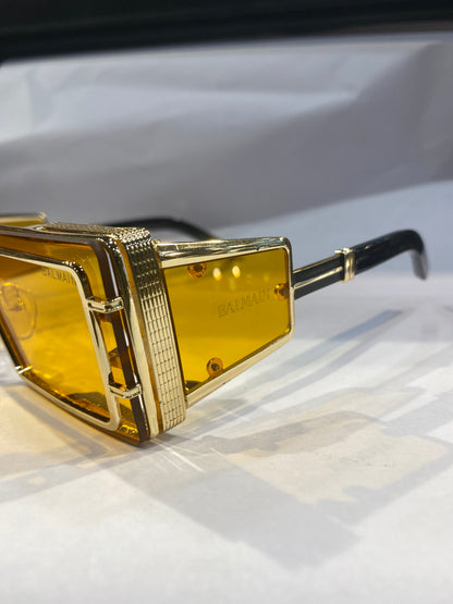 LAB Golden Frame Yellow Shade Unisex Sunglasses JY 98275 68 18 138