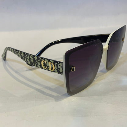 OID White Printed Frame Purple Shade Sunglass 2612 C3 58 16-147