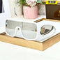 Eol Loe White Frame Tinted Glass Black Shade Unisex Sungless 4000400-145