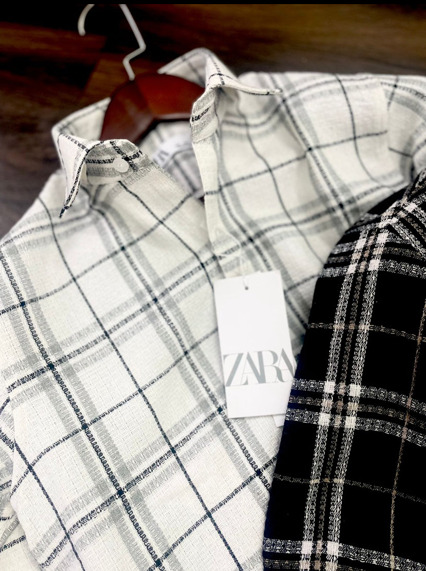 RAZ shirt White Colour Black Checks 80888