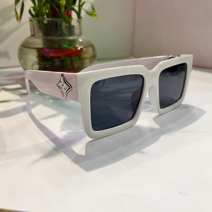 Uol White Frame Black Shade Heavy Quality Sunglass Z21965816141