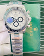 Lor Silver Chain Black Ring White Dial Automatic Chronograph Working ZR Men Watch 990214