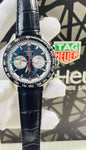 Gat Black Leather Strap Black Ring Black Dial Chronograph Working Men Watch 990352