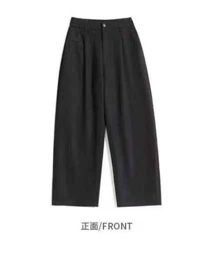 ZHUOYUEKONGJIAN Black Colour Premium Quality Baggy Straight Fit Korean Pants A516