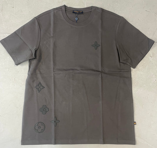 UOL LOU Dark Gray Colour Logo Patch Imported Unisex Oversize T-shirt YB517
