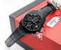 Sit Luxurious Black Strap Black Ring Black Dial Chronograph Black Strap Watch For Men 990312