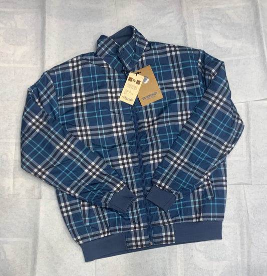 RUB Blue Colour With Rub Check Print Premium Quality Puffer Jacket 93306