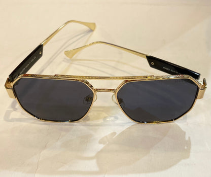 CUG Golden Frame Black Shade Sunglass YH063 53 16-141