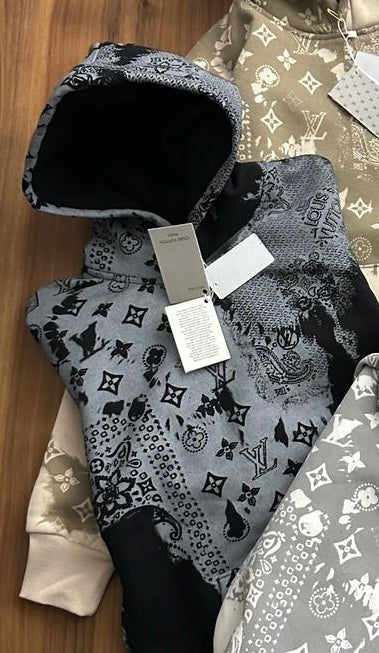 VL UOL Black Colour With VL Grey Monogram Print Premium Quality Hoddie 55474