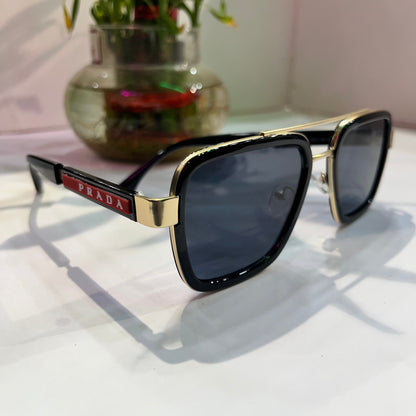 Arp Gold Frame Black Shade Heavy Quality Sunglass 880795216142