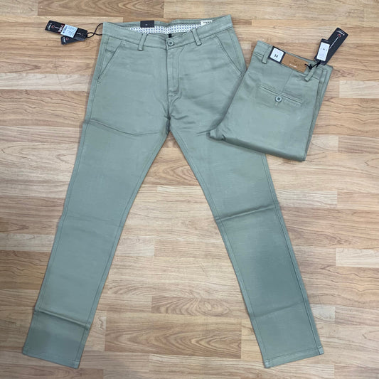 V Hike Green Colour Premium Quality Regular Fit Cotton Chinos 155