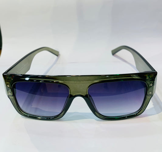 LOD Dark Green Trancy Frame Blue Shade Premium Quality Unisex Sunglass 27125 56 16-145