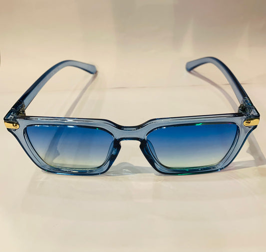 UOL Blue Trancy Frame Blue Trancy Shade Premium Quality Unisex Sunglass 3345 56 18-141