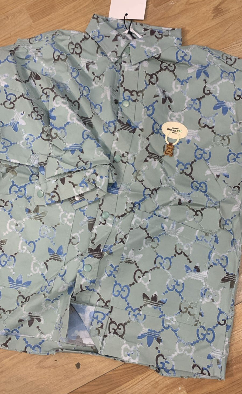 Green Multi Color CMOIDOM Shirt Shacket 8761