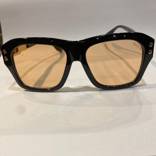 TID Black Frame Trancy Peach Shade Unisex Sunglasses 98216 C1 56 17 145