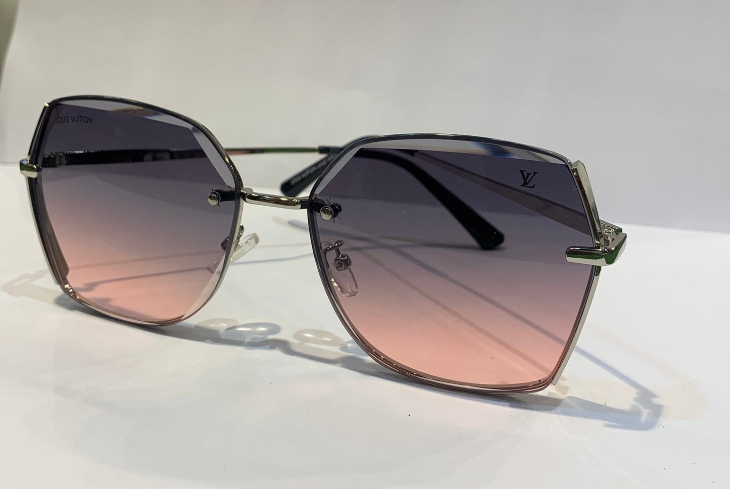 UOL VL Silver Frame Pink Shade Unisex Sunglass B80 324 61 17 144