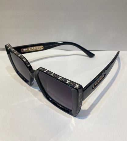 AHC Black Frame Brown Shade Unisex Sunglasses 5501 55 18-143