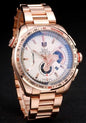 Gat Copper Chain Copper Ring White Dial Chrono Watch for Men 990008