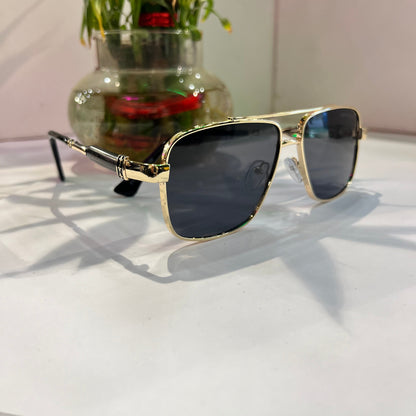 Uol Gold Frame Black Shade Heavy Quality Sunglass 51514819130 ￼