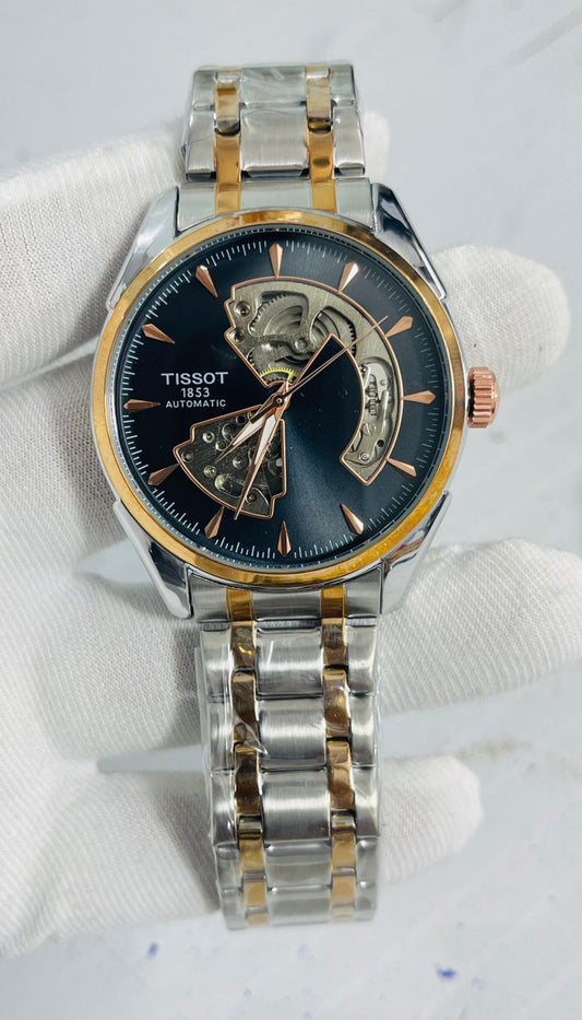 Sit Copper Ring Black Dial Silver Copper Chain Automatic Men’s Watch 990255