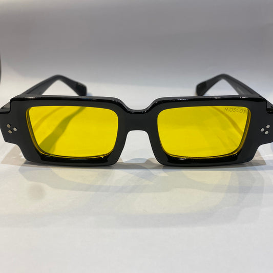 SOM Black Frame Yellow Shade Unisex Sunglasses 3849 49 22 144