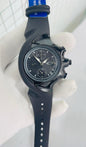 Kao Oak Black Silicon Strap Half Black Metal Dial Chrono Working Men’s Watch 990410