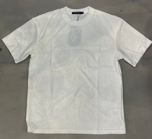 UOL LOU White Colour Logo Embroidery Imported Oversize Unisex T-shirt 990571