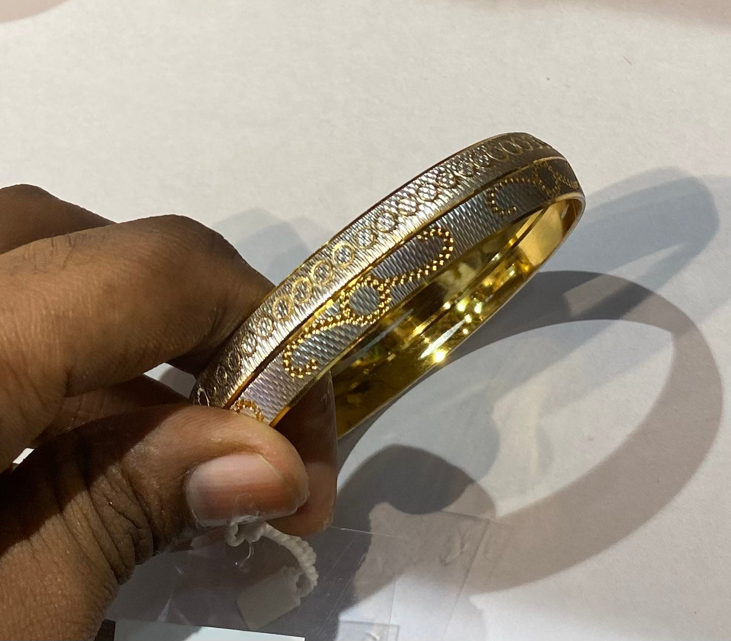 Gold Sliver Colour Premium Quality Unisex Kada 54305