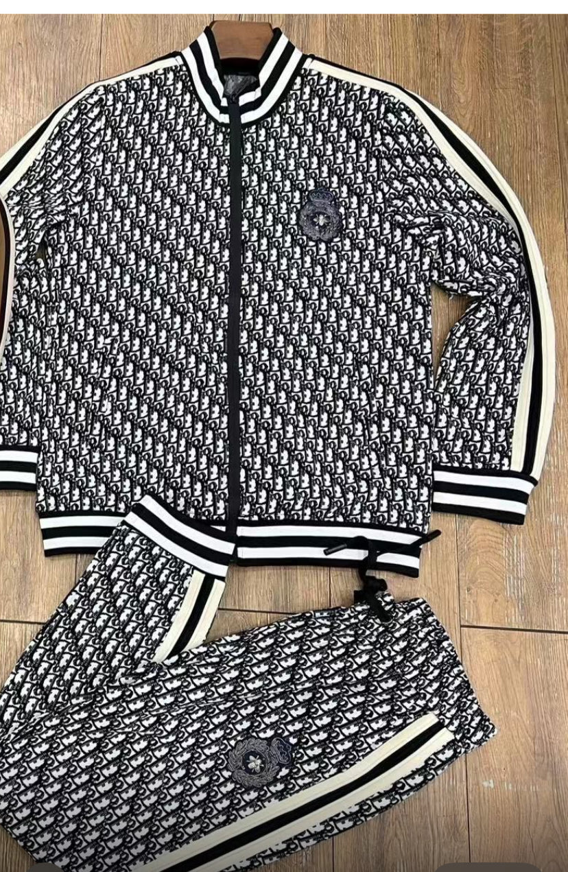 IOD Coat Set Jacket & Lower IOD Print White Black Colour Black White stripe 8131