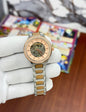 Sof Silver Copper Chain Copper Stud Ring Copper Dial Automatic Ladies Watch 990251